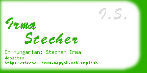 irma stecher business card